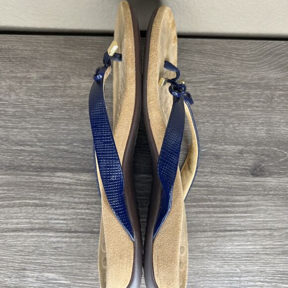 Vionic Flip Flop Shoes Sandals Bow Bella Women's 11? Navy Blue Comfort Support - Picture 7 of 11